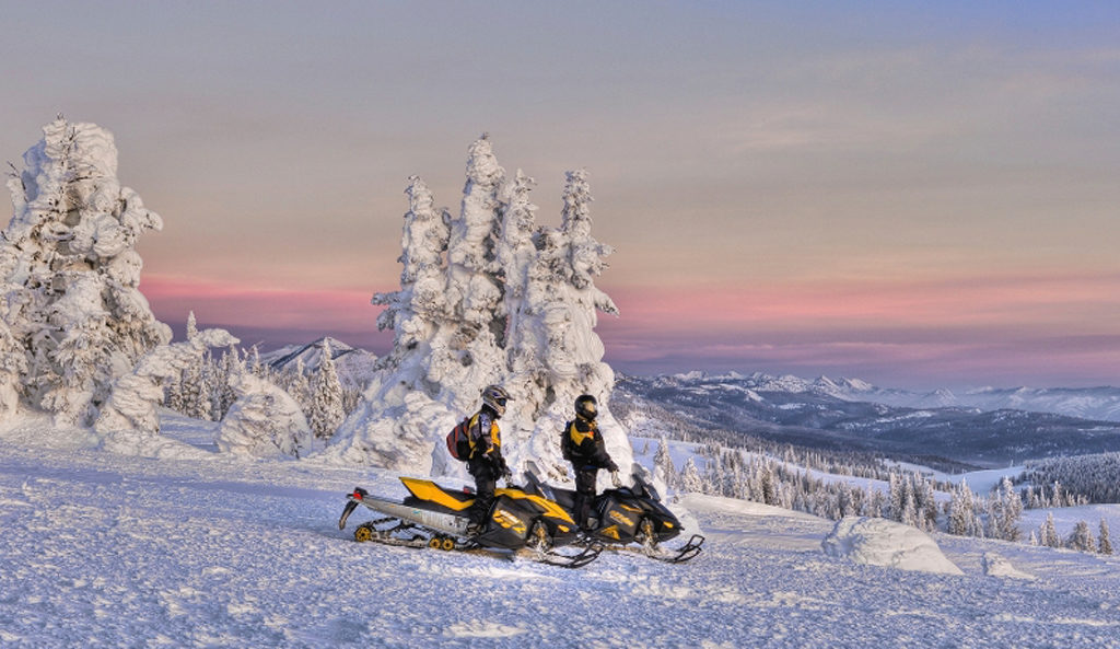 snowmobiling in yellowstone in the winter