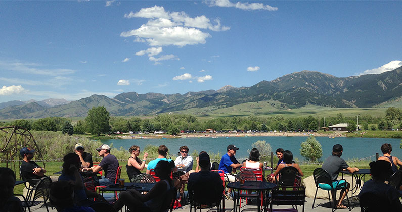 MAP brewing outside bozeman has great outdoor seating