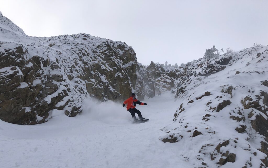 Skiing Big Sky Resort in February