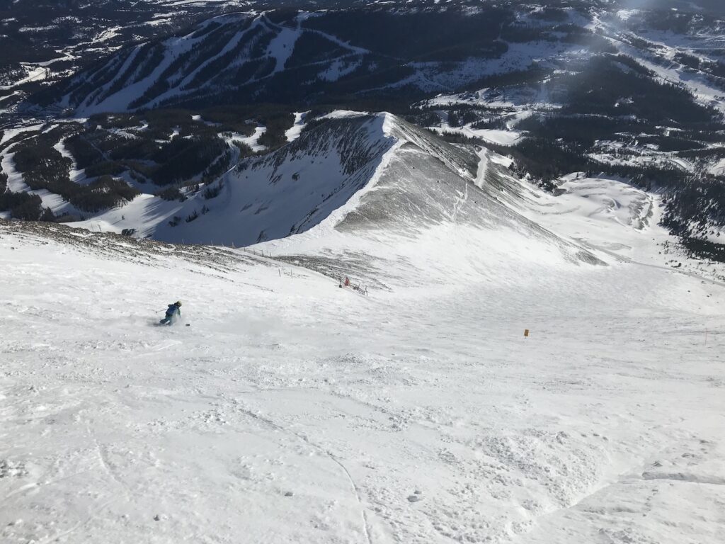 Skiing Big Sky Resort in January